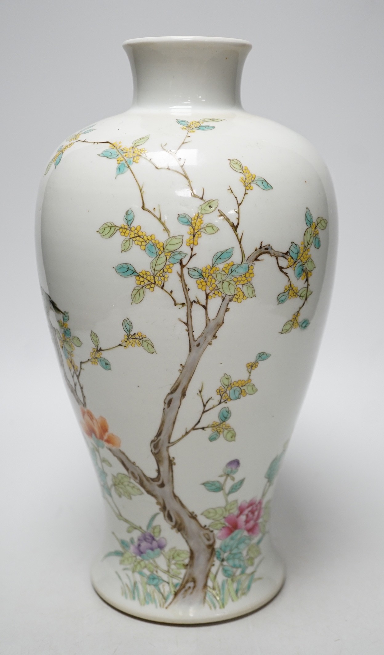 A Chinese famille rose baluster vase, 30cm